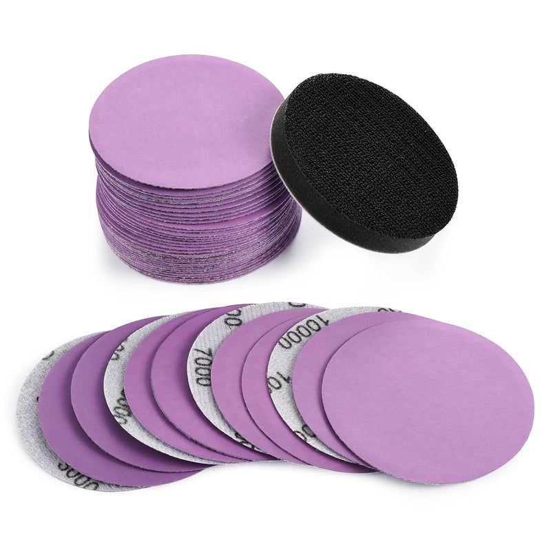 Arilier 3 Inch Sanding Disc, Drill Sanding Attachment, Wet Dry Hook and Loop Sandpaper Assortment 3000 to 10000 Grits, Sand Paper for Wood, Metal, Automotive, with Interface Pad - Image 1